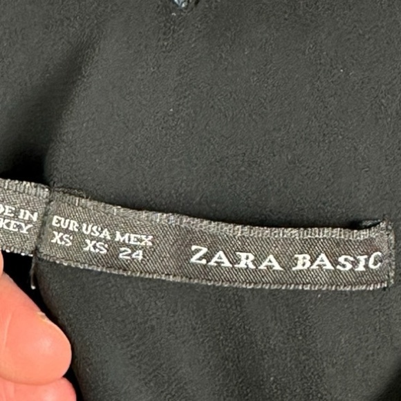 SOLD Zara Navy Blue Slip Mini Dress Size XS V-Neck Lined Minimalist Party Travel - Picture 7 of 14